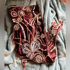 Chico's Vintage Deep Brown  Sequin Scarf